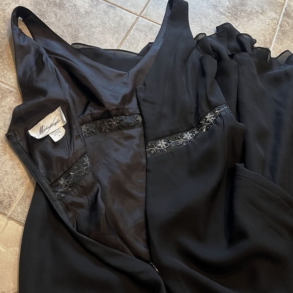 Michaelangelo empire waist sleeveless formal black maxi dress backless flawless - Picture 6 of 12